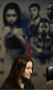 12 December 2017; Katie Taylor speaks to media after weighing in at the Courthouse Hotel in Shoreditch, London, ahead of her WBA Lightweight World Title fight against Jessica McCaskill. Photo by Stephen McCarthy/Sportsfile