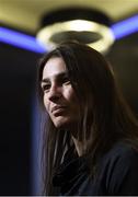12 December 2017; Katie Taylor speaks to media after weighing in at the Courthouse Hotel in Shoreditch, London, ahead of her WBA Lightweight World Title fight against Jessica McCaskill. Photo by Stephen McCarthy/Sportsfile