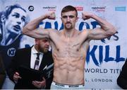 12 December 2017; Jake Ball weighs in at the Courthouse Hotel in Shoreditch, London, ahead of his vacant WBA Inter-Continental Light Heavyweight Title bout against Miles Shinkwin. Photo by Stephen McCarthy/Sportsfile