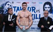 12 December 2017; Jake Ball weighs in at the Courthouse Hotel in Shoreditch, London, ahead of his vacant WBA Inter-Continental Light Heavyweight Title bout against Miles Shinkwin. Photo by Stephen McCarthy/Sportsfile
