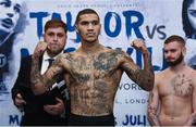 12 December 2017; Conor Benn weighs in at the Courthouse Hotel in Shoreditch, London, ahead of his welterweight bout against Cedrick Peynaud. Photo by Stephen McCarthy/Sportsfile
