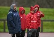 12 December 2017; Simon Zebo, Keith Earls, Ian Keatley, and Conor Murray sit out Munster Rugby squad training at the University of Limerick in Limerick. Photo by Diarmuid Greene/Sportsfile