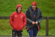 12 December 2017; Keith Earls and Billy Holland make their way out for Munster Rugby squad training at the University of Limerick in Limerick. Photo by Diarmuid Greene/Sportsfile