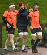 12 December 2017; Stephen Archer, Jack O'Donoghue, and Peter O'Mahony make their way out for Munster Rugby squad training at the University of Limerick in Limerick. Photo by Diarmuid Greene/Sportsfile