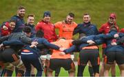 12 December 2017; Munster players including Dave Johnston, Darren O'Shea, Rory Scannell, CJ Stander, Peter O'Mahony, Tommy O'Donnell, and Tyler Bleyendaal during Munster Rugby squad training at the University of Limerick in Limerick. Photo by Diarmuid Greene/Sportsfile