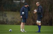 13 December 2017; Head coach Leo Cullen, left, with Devin Toner during Leinster rugby squad training at UCD in Dublin. Photo by Brendan Moran/Sportsfile