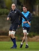 13 December 2017; Devin Toner, left, and James Ryan during Leinster rugby squad training at UCD in Dublin. Photo by Brendan Moran/Sportsfile