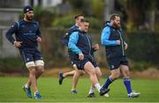 13 December 2017; Andrew Porter, centre, with Mick Kearney, left, and Michael Bent during Leinster rugby squad training at UCD in Dublin. Photo by Brendan Moran/Sportsfile