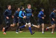 13 December 2017; Dan Leavy, centre, during Leinster rugby squad training at UCD in Dublin. Photo by Brendan Moran/Sportsfile