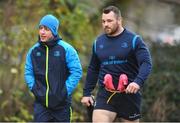 13 December 2017; Cian Healy, right, and head of academy strength and conditioning Joe McGinley arrive for Leinster rugby squad training at UCD in Dublin. Photo by Eóin Noonan/Sportsfile