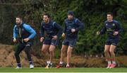 13 December 2017; Leinster players, from left, Barry Daly, James Lowe, Ross Byrne and Noel Reid during Leinster rugby squad training at UCD in Dublin. Photo by Brendan Moran/Sportsfile