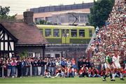 4 June 1989; The DART passes Lansdowne Road during the match. Republic of Ireland v Hungary. 1990 World Cup Qualification. Lansdowne Road, Dublin. Photo by Ray McManus / SPORTSFILE