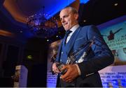 13 December 2017; Galway hurling manager Micheál Donoghue leaves the stage with his award after being named the Philips Lighting Sports Manager of the Year 2017 during the Philips Lighting Sports Manager of the Year 2017 awards at The Intercontinental Hotel, Simmonscourt Road, in Ballsbridge, Dublin. Photo by Seb Daly/Sportsfile
