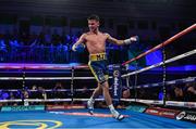 13 December 2017; Martin Ward celebrates victory over Juli Giner during their vacant European Super Featherweight Title bout at York Hall in London, England. Photo by Stephen McCarthy/Sportsfile