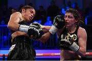13 December 2017; Katie Taylor, right, and Jessica McCaskill during their WBA Lightweight World Title fight at York Hall in London, England. Photo by Stephen McCarthy/Sportsfile
