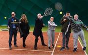 14 December 2017; Minister of State for Disability Issues Finian McGrath T.D., third from left, pictured with, from left, Richard Fahey, Chief Executive Tennis Ireland, Nickie Coffey, President Leinster Tennis, Natalie McGee, David Hall and Noel Hislop, Omni Centre, St Michaels House, during his visit to Sutton Tennis Club and the Enjoy Tennis programme. Tennis Ireland were recently awarded a €28,000 grant to support the Enjoy Tennis Programme, which operates at 65 clubs around the country and involves over 800 participants. Tennis Ireland also recently won best national governing body at the CARA National Inclusion Awards. Photo by Sam Barnes/Sportsfile