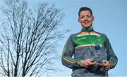 14 December 2017; Conor McManus was presented by EirGrid with the Irish International Rules Player of the Series trophy today. Conor was selected by the public as the Player of the Series for his performances during the teams trip to Australia. As part of the prize, EirGrid donated a cheque for €1,000 to Conor’s club, Clontibret O'Neills. Photo by Cody Glenn/Sportsfile