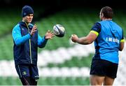 15 December 2017; Jonathan Sexton, left, during the Leinster captain's run at the Aviva Stadium in Dublin. Photo by Brendan Moran/Sportsfile