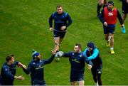 15 December 2017; Leinster players, from left, Josh van der Flier, Isa Nacewa, Cian Healy and Jonathan Sexton during the Leinster captain's run at the Aviva Stadium in Dublin. Photo by Ramsey Cardy/Sportsfile