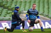15 December 2017; Isa Nacewa, left and Dan Leavy during the Leinster captain's run at the Aviva Stadium in Dublin. Photo by Eóin Noonan/Sportsfile