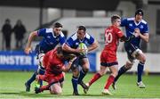15 December 2017; Ed Byrne of Leinster A is tackled by Jack O'Connell and Ben Gompels of Bristol during the British & Irish Cup Round 4 match between Leinster A and Bristol at Donnybrook Stadium in Dublin. Photo by Matt Browne/Sportsfile