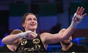 13 December 2017; Katie Taylor celebrates following her WBA Lightweight World Title fight against Jessica McCaskill at York Hall in London, England. Photo by Stephen McCarthy/Sportsfile