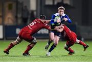 15 December 2017; Cathal Marsh of Leinster A is tackled by George Kloska and Jack Capon of Bristol during the British & Irish Cup Round 4 match between Leinster A and Bristol at Donnybrook Stadium in Dublin. Photo by Matt Browne/Sportsfile