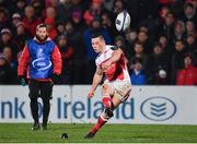 15 December 2017; John Cooney of Ulster kicks a penalty during the European Rugby Champions Cup Pool 1 Round 4 match between Ulster and Harlequins at the Kingspan Stadium in Belfast. Photo by Ramsey Cardy/Sportsfile