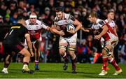 15 December 2017; Iain Henderson of Ulster supported by Callum Black and Chris Henry  in action against Lewis Boyce of Harlequins during the European Rugby Champions Cup Pool 1 Round 4 match between Ulster and Harlequins at the Kingspan Stadium in Belfast. Photo by Oliver McVeigh/Sportsfile