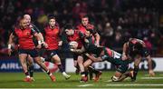 9 December 2017; Alex Wootton of Munster is tackled by Adam Thompstone and Valentino Mapapalangi of Leicester Tigers during the European Rugby Champions Cup Pool 4 Round 3 match between Munster and Leicester Tigers at Thomond Park in Limerick. Photo by Stephen McCarthy/Sportsfile