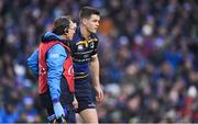 16 December 2017; Jonathan Sexton of Leinster with Leinster team doctor Prof John Ryan before leaving the pitch during the European Rugby Champions Cup Pool 3 Round 4 match between Leinster and Exeter Chiefs at the Aviva Stadium in Dublin. Photo by Brendan Moran/Sportsfile