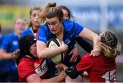 16 December 2017; Susan Vaughan of Leinster is tackled by Gillian Bourke, left, and Laura O’Mahony of Munster during the Women's Interprovincial Rugby match between Munster and Leinster at Thomond Park in Limerick. Photo by Eóin Noonan/Sportsfile