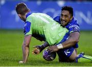 16 December 2017; Matt Healy of Connacht is congratulated by Bundee Aki after he scored his side's third try during the European Rugby Challenge Cup Pool 5 Round 4 match between Connacht and Brive at the Sportsground in Galway. Photo by Matt Browne/Sportsfile