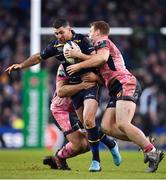 16 December 2017; Rob Kearney of Leinster is tackled by Tomas Francis, behind, and Sam Simmonds of Exeter Chiefs during the European Rugby Champions Cup Pool 3 Round 4 match between Leinster and Exeter Chiefs at the Aviva Stadium in Dublin. Photo by Brendan Moran/Sportsfile