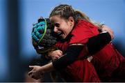16 December 2017; Laura O’Mahony, right, of Munster celebrates with team-mate Anna Caplice after the Women's Interprovincial Rugby match between Munster and Leinster at Thomond Park in Limerick. Photo by Eóin Noonan/Sportsfile
