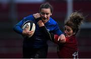 16 December 2017; Michelle Claffey of Leinster is tackled by Aine Staunton of Munster during the Women's Interprovincial Rugby match between Munster and Leinster at Thomond Park in Limerick. Photo by Eóin Noonan/Sportsfile
