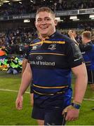 16 December 2017; Tadhg Furlong of Leinster celebrates after the European Rugby Champions Cup Pool 3 Round 4 match between Leinster and Exeter Chiefs at the Aviva Stadium in Dublin. Photo by Brendan Moran/Sportsfile