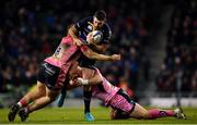 16 December 2017; Rob Kearney of Leinster is tackled by Sam Simmonds, left, and Jack Yeandle of Exeter Chiefs during the European Rugby Champions Cup Pool 3 Round 4 match between Leinster and Exeter Chiefs at the Aviva Stadium in Dublin. Photo by Ramsey Cardy/Sportsfile