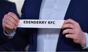16 December 2017; Edenderry RFC are drawn at the Bank of Ireland Provincial Towns Cup Draw in Bank of Ireland Ballsbridge branch. The teams going head to head in the Bank of Ireland Provincial Towns Cup were revealed in a draw on Saturday 16th December ahead of the Leinster v Exeter match at the Aviva Stadium. Players Adam Byrne, Tom Daly and Peter Dooley were on hand to announce the first round of the Draw which was streamed via Facebook Live from the Ballsbridge Branch in Dublin to clubs and fans from around the province. Bank of Ireland has proudly partnered with Leinster Rugby since 2007 and recently announced a 5 year extension of their sponsorship through to the 2023 season. The partnership encompasses all Leinster Rugby activity, from the professional team right through to grassroots community, club and schools level. Bank of Ireland Branch in Ballsbridge, Dublin. Photo by Brendan Moran/Sportsfile
