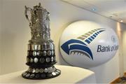 16 December 2017; A view of the trophy at the Bank of Ireland Provincial Towns Cup Draw in Bank of Ireland Ballsbridge branch. The teams going head to head in the Bank of Ireland Provincial Towns Cup were revealed in a draw on Saturday 16th December ahead of the Leinster v Exeter match at the Aviva Stadium. Players Adam Byrne, Tom Daly and Peter Dooley were on hand to announce the first round of the Draw which was streamed via Facebook Live from the Ballsbridge Branch in Dublin to clubs and fans from around the province. Bank of Ireland has proudly partnered with Leinster Rugby since 2007 and recently announced a 5 year extension of their sponsorship through to the 2023 season. The partnership encompasses all Leinster Rugby activity, from the professional team right through to grassroots community, club and schools level. Bank of Ireland Branch in Ballsbridge, Dublin. Photo by Brendan Moran/Sportsfile