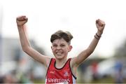 17 December 2017; Oisin Duffy of City of Derry AC Spartans celebrates winning the Boys under-13 2500m at the AAI Novice & Juvenile Uneven Age XC Championships at the WIT Arena in Waterford. Photo by Matt Browne/Sportsfile