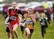 17 December 2017; Cait O'Reilly, 231, of Annalee AC, Co Cavan on her way to winning the Girls under-11 1500m and second place Saoirse Fitzgerald from Lucan Harriers AC at the AAI Novice & Juvenile Uneven Age XC Championships at the WIT Arena in Waterford. Photo by Matt Browne/Sportsfile