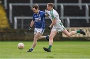 17 December 2017; Kieran Lynam of St Loman's in action against Liam Callaghan of Moorefield during the AIB Leinster GAA Football Senior Club Championship Final match between Moorefield and St Loman's at O'Moore Park in Portlaoise, Co Laois. Photo by Piaras Ó Mídheach/Sportsfile