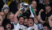 17 December 2017; Moorefield captain Daryl Flynn, left, and vice-captain David Whyte lift the cup after the AIB Leinster GAA Football Senior Club Championship Final match between Moorefield and St Loman's at O'Moore Park in Portlaoise, Co Laois. Photo by Piaras Ó Mídheach/Sportsfile