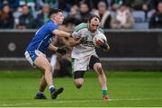 17 December 2017; Kevin Murnaghan of Moorefield in action against Ronan O'Toole of St Loman's during the AIB Leinster GAA Football Senior Club Championship Final match between Moorefield and St Loman's at O'Moore Park in Portlaoise, Co Laois. Photo by Piaras Ó Mídheach/Sportsfile