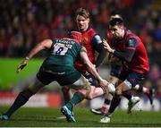 17 December 2017; Conor Murray of Munster is tackled by Sione Kalamafoni of Leicester Tigers during the European Rugby Champions Cup Pool 4 Round 4 match between Leicester Tigers and Munster at Welford Road in Leicester, England. Photo by Brendan Moran/Sportsfile