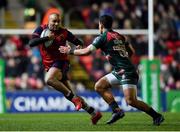 17 December 2017; Simon Zebo of Munster in action against Matt Toomua of Leicester Tigers during the European Rugby Champions Cup Pool 4 Round 4 match between Leicester Tigers and Munster at Welford Road in Leicester, England. Photo by Brendan Moran/Sportsfile