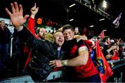 17 December 2017; Jack O’Donoghue of Munster celebrates with Munster fans Patrick Dowling after the European Rugby Champions Cup Pool 4 Round 4 match between Leicester Tigers and Munster at Welford Road in Leicester, England. Photo by Brendan Moran/Sportsfile