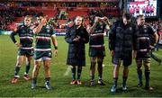 17 December 2017; Dejected Leicester Tigers players after the European Rugby Champions Cup Pool 4 Round 4 match between Leicester Tigers and Munster at Welford Road in Leicester, England. Photo by Brendan Moran/Sportsfile