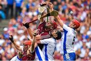 3 September 2017; Conor Whelan, left, Jonathan Glynn of Galway, contest possession with Noel Connors, Barry Coughlan and Tadhg de Búrca of Waterford during the GAA Hurling All-Ireland Senior Championship Final match between Galway and Waterford at Croke Park in Dublin. Photo by Brendan Moran/Sportsfile